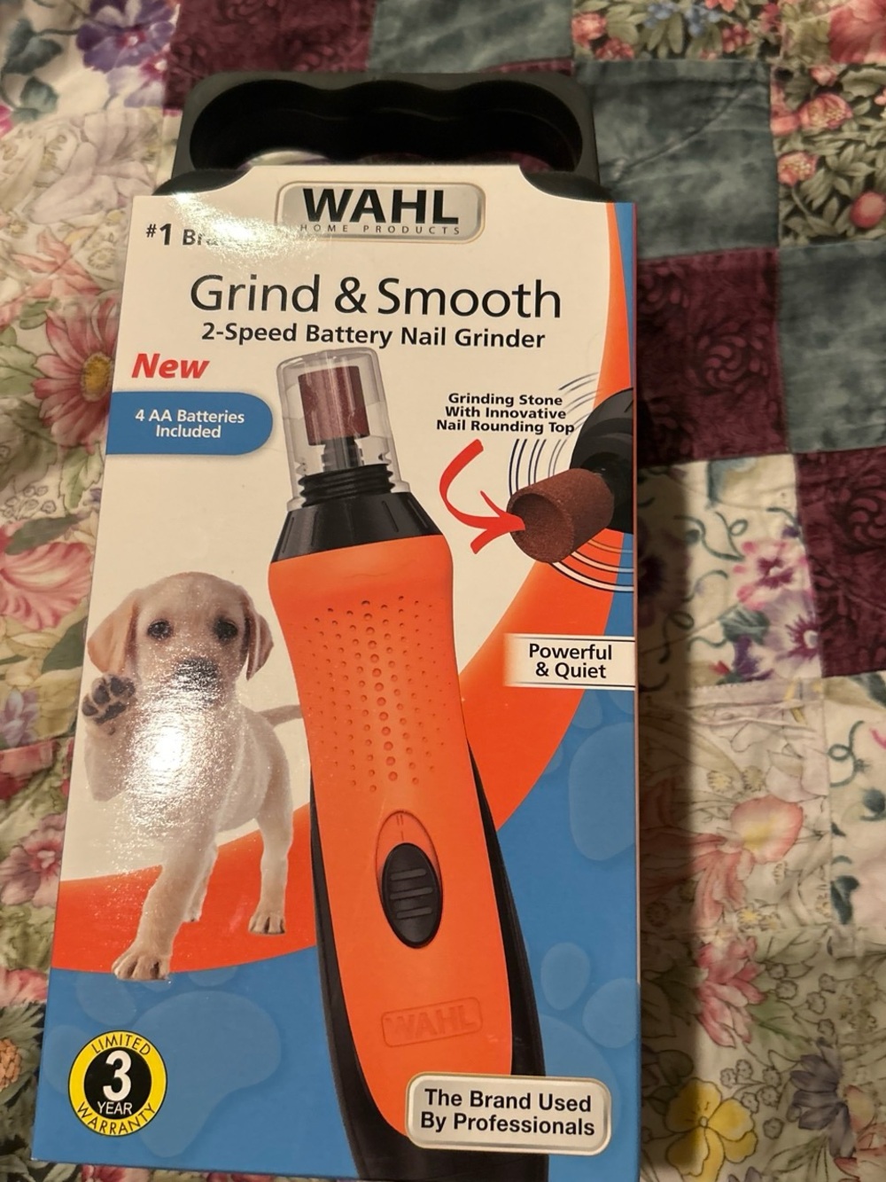 Wahl Pet Nail Grinder Packaging in Orange and Blue